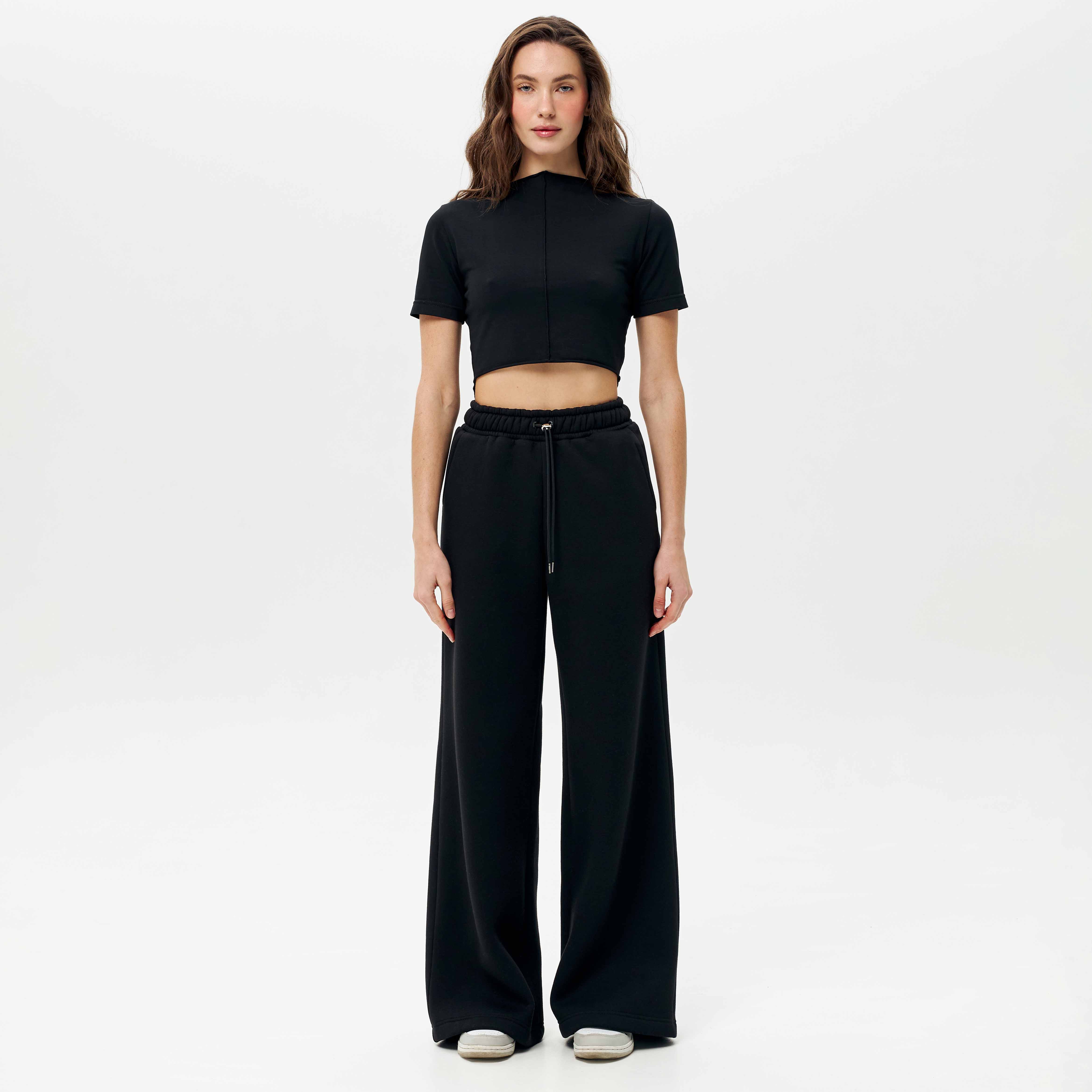 Купить Штаны прямые Черные утепленные FW 24-25 - Twins Store