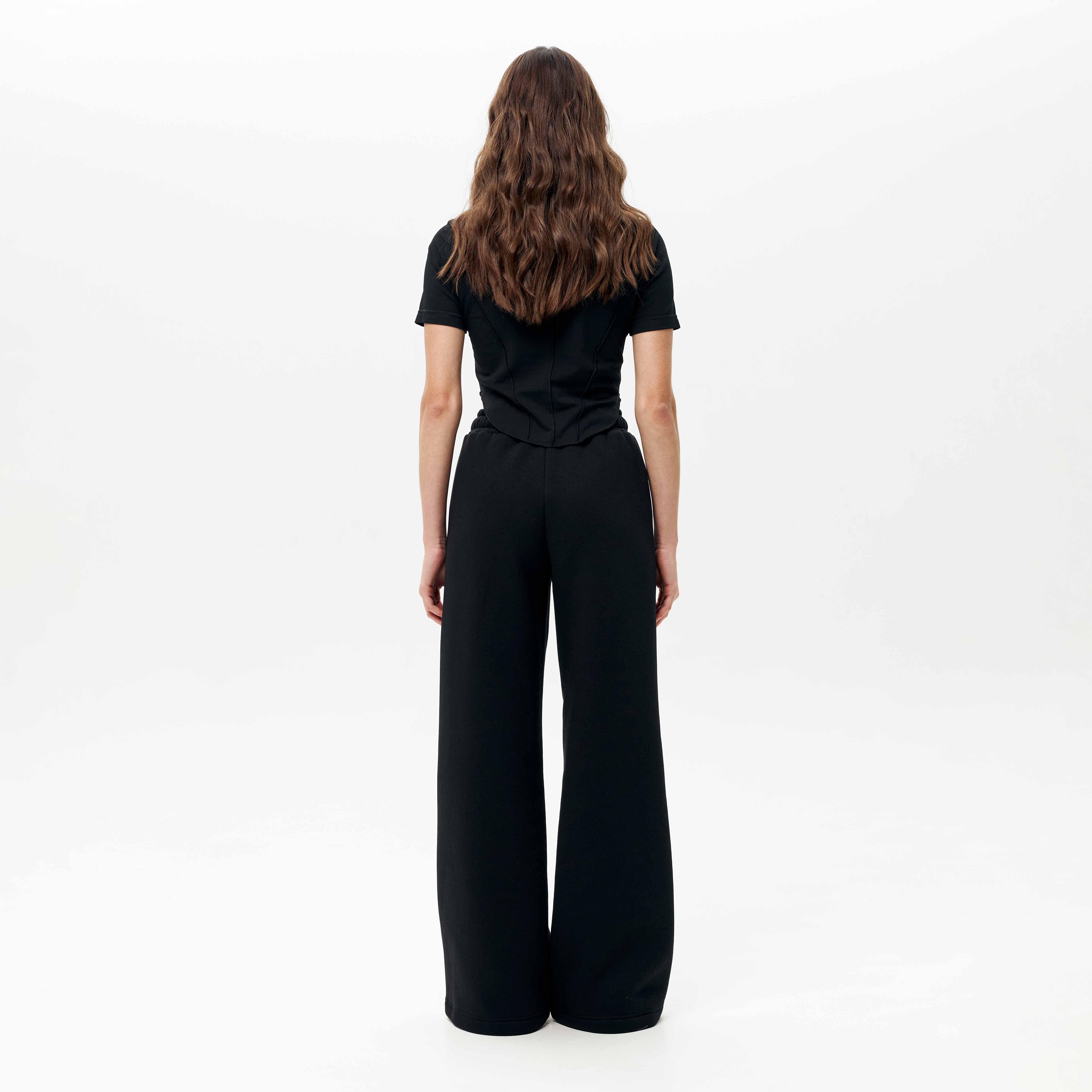 Купить Штаны прямые Черные утепленные FW 24-25 - Twins Store