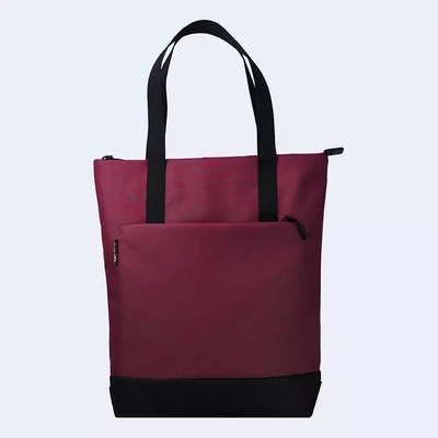 Бордовая сумка шоппер для ноутбука